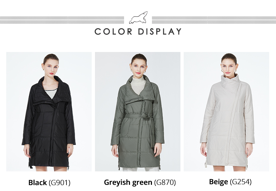 Knee-Length Insulation, belt design, no hooked, nice colours out coat, spring and autumn, no Hooded woman coat