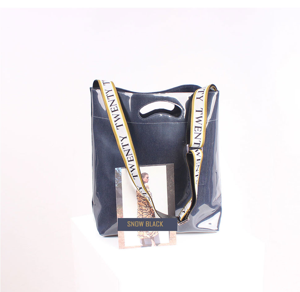Crossbody Shopper Denim TPU Bag Two Layers