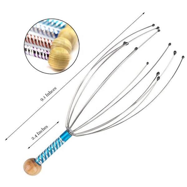 12 Fingers Handheld Hair Stimulating Scalp Massager For Stress Relief Deep Relaxing