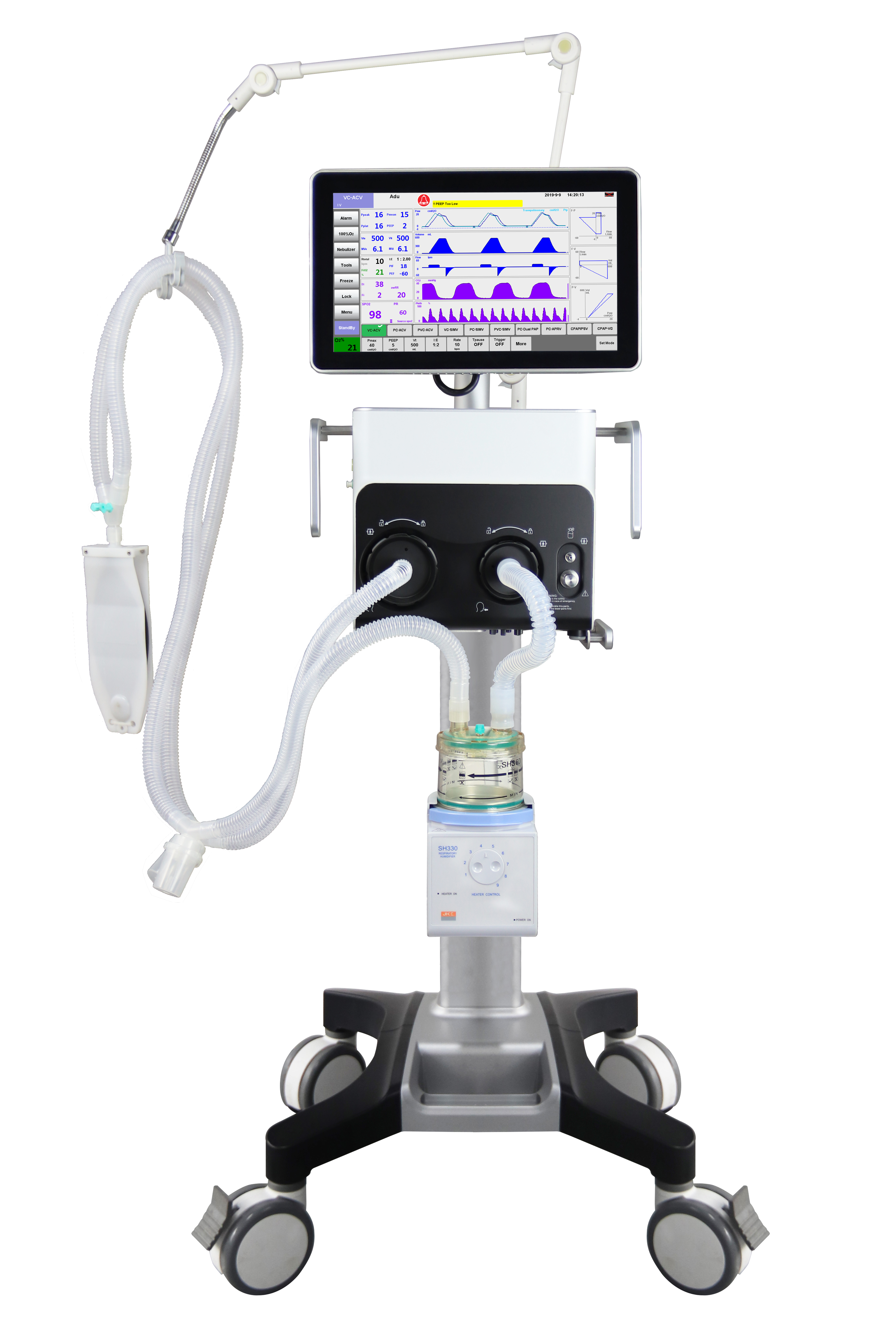 ICU Breathing Ventilator Machine VC/PC PRVC Respirator Hospital Oxygen Machine