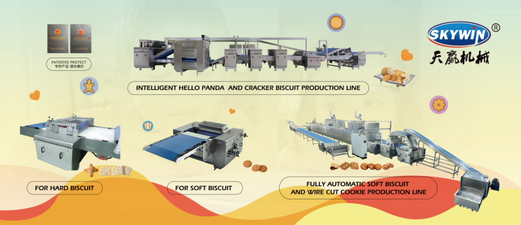 Skywin Automatic Industrial Gas Oven Baking Equipment Soft Biscuit Production Line