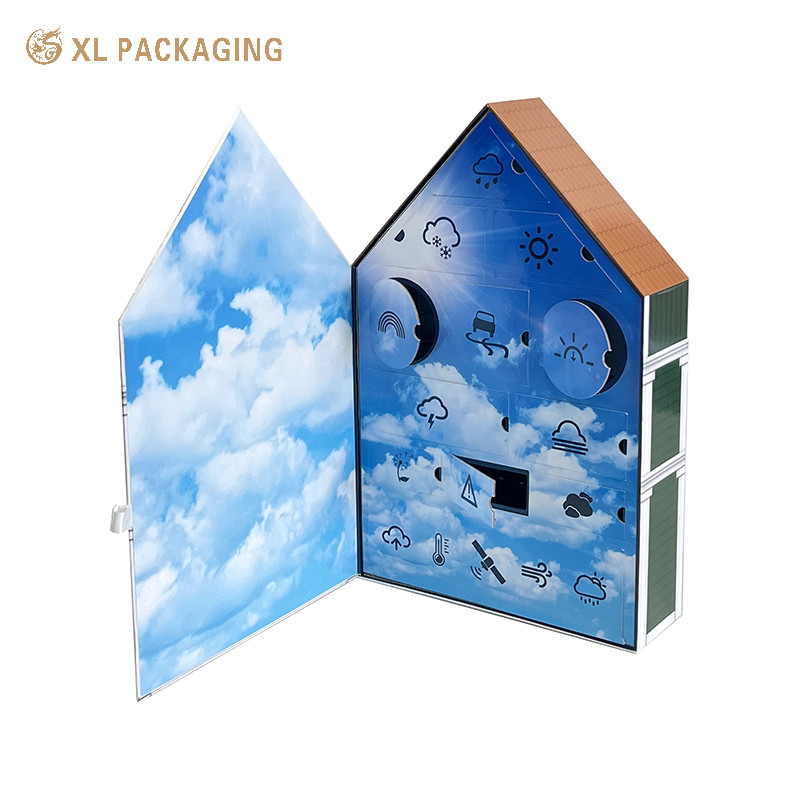 Gift Tree Calendar Box Skin Care Tools Toy Craft Electrons House Shape Gift Advent Calendar Packaging Box