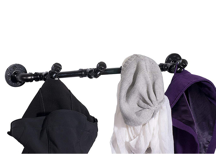 Electroplated Finished Coat Rack 4 Clothes Hooks Malleable Iron Material