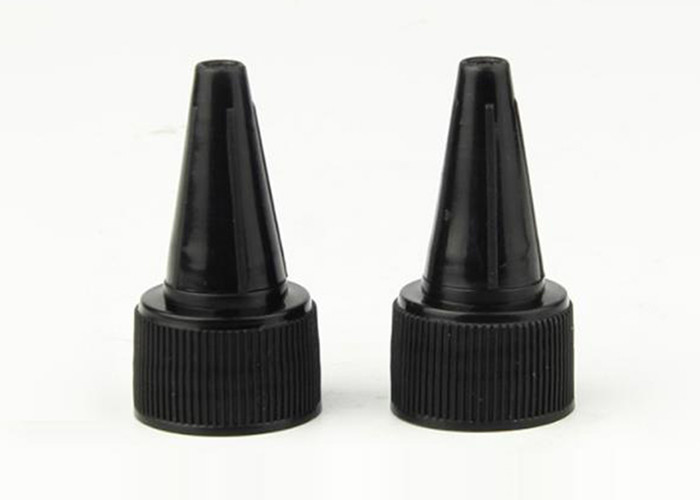 Black Color Plastic Cosmetic Lids , Plastic Bottle Tops High Practicality