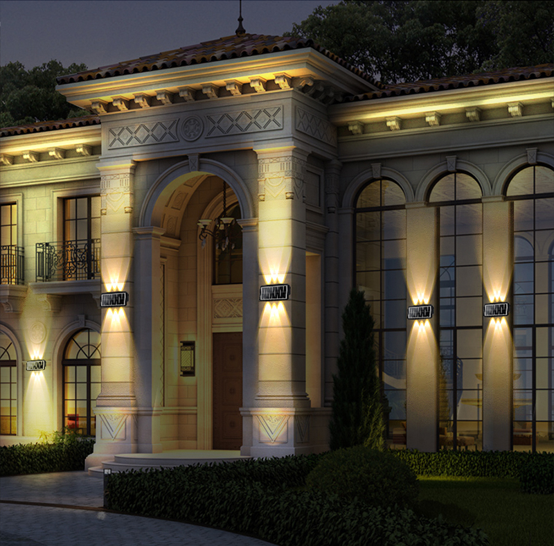 2 Mode RGB Wall Light LED Solar Powered Lights IP65 Color Changing