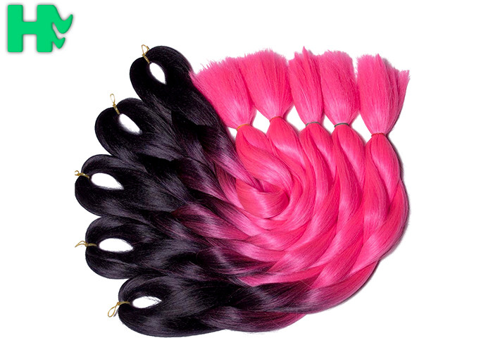 Ombre Braiding Wave Synthetic Hair Pieces No Lice Rainbow Color For Women