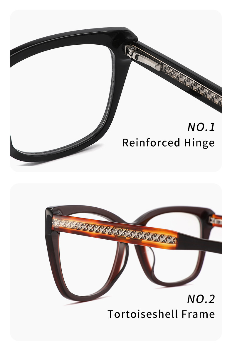 AC Lens Cateye 140 mm Temples Eye Glasses Acetate Handmade Unique