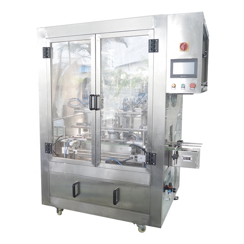 Automatic 4-Head Filling Locking Capping Labeling Machine for Glass Bottle Wine/Liquor