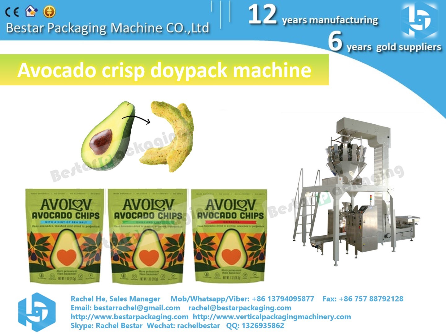 How to package avocado slices by Bestar automatic Doypack machine