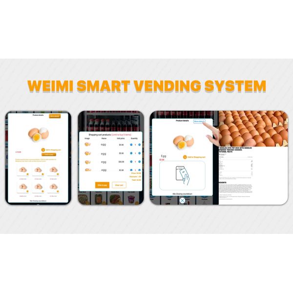 WEIMI Fresh Egg Vending Machine Refrigerated Locker System, 21.5-Inch Touch Screen, and Smart Payment Options