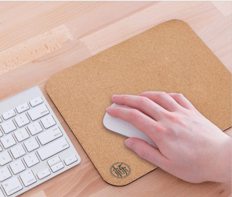 Rectangular Office Cork Mouse Mat Mousepad 23x19cm 5mm Thickness