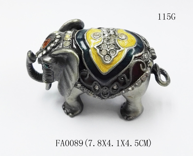colourful elephant jewelry box elephant trinket elephant figure