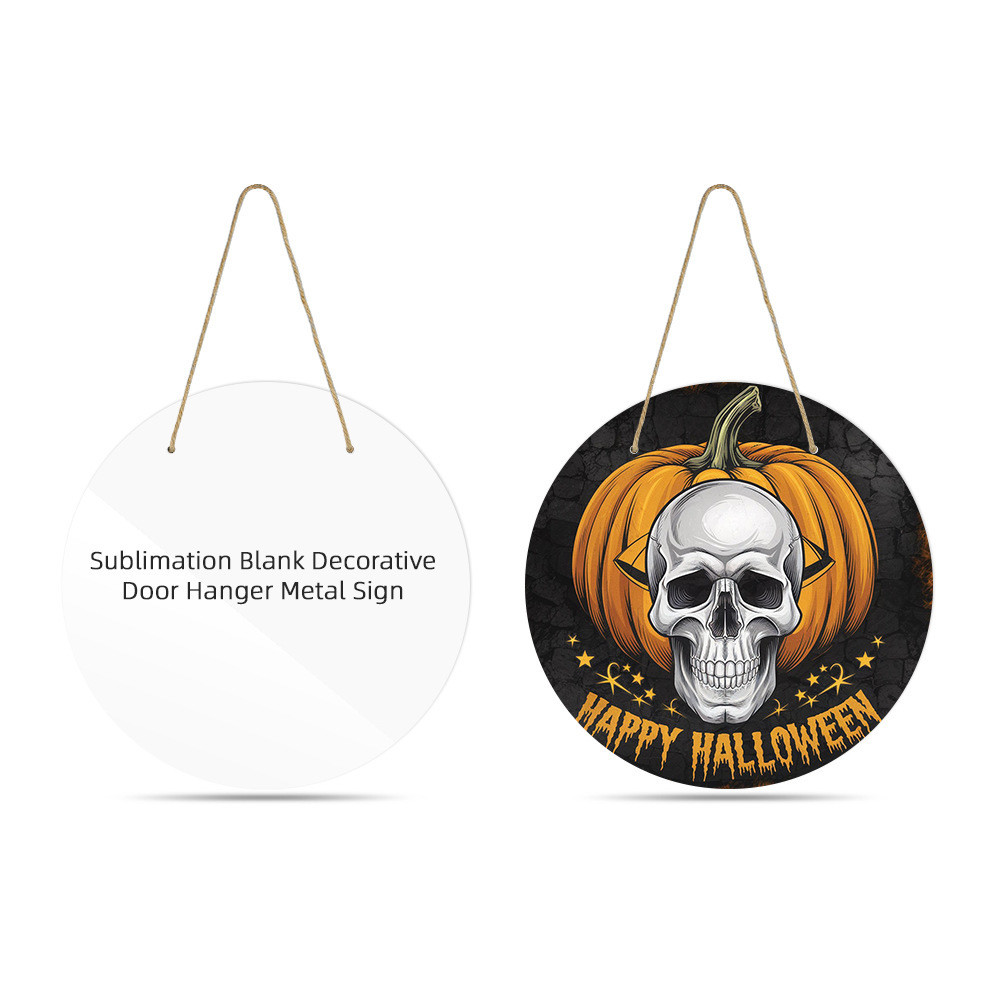 Christmas Home Decor Sublimation Metal Blanks Round Hanging Sublimation Plaques Blanks