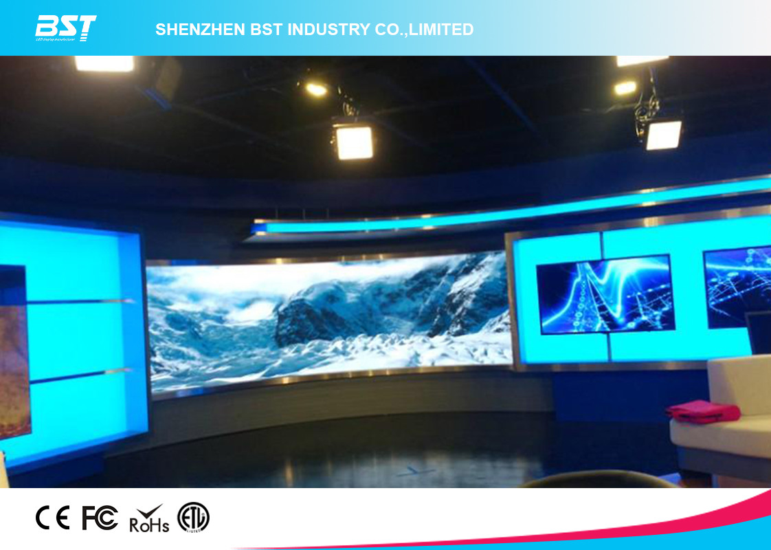 P5mm Indoor Curved LED Display screen, SMD2121 full color led screen for TV station
