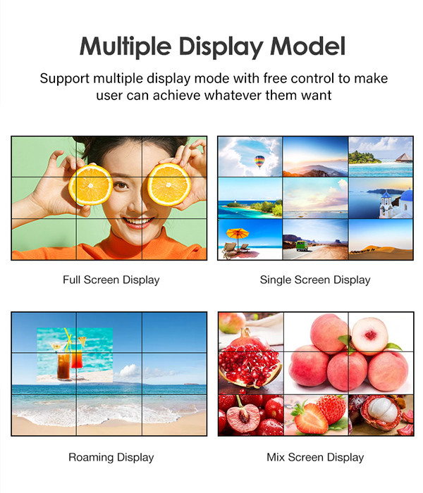 HD 2x2 3x3 LCD Video Wall 49 Inch Led Digital Signage Display For Advertising Play