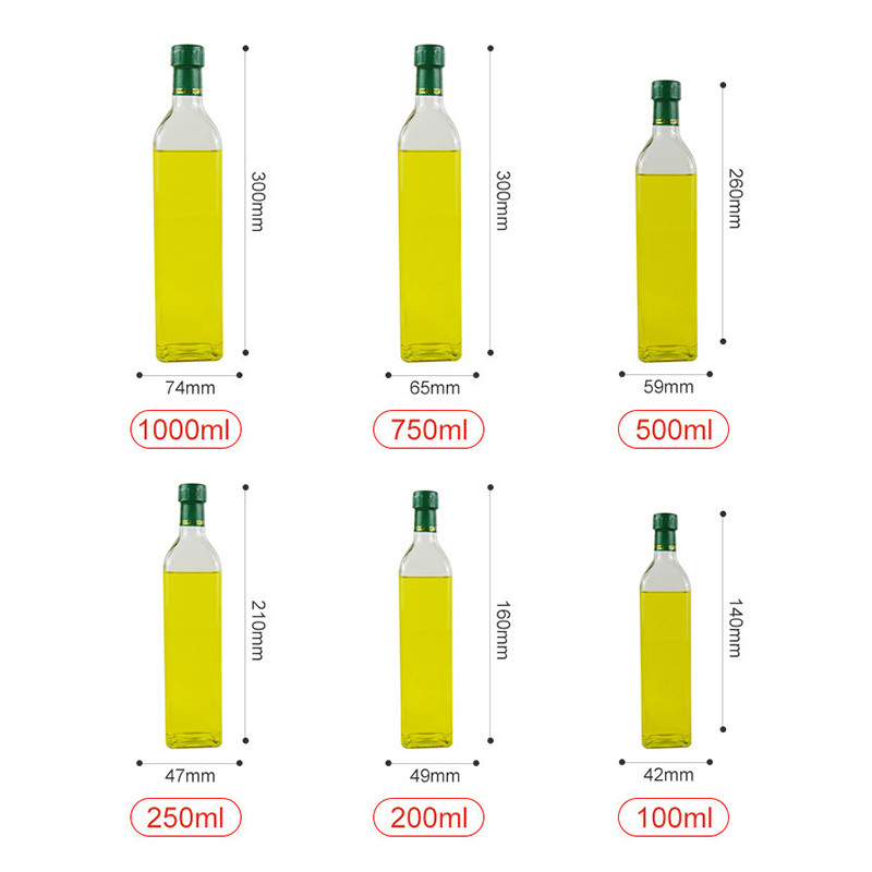 750ml 1000ml Borosilicate Olive Oil Glass Bottle Heat Resistant
