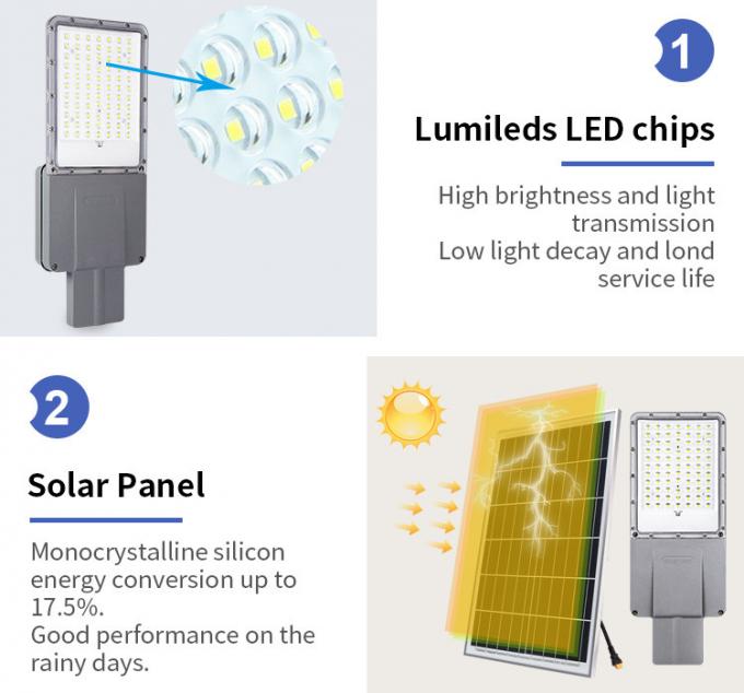Aluminum Design Separated Motion Sensor DC 100W 200W 300W 400W IP66 Solar Powered Outdoor Street Lamp Led Street Light 2