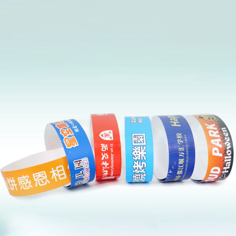 Full Color Printing Customizable Tyvek Paper Wristbands for Easy Crowd Control