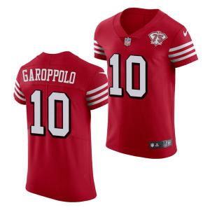 Buy cheap Mens San Francisco 49ers #10 Jimmy Garoppolo Scarlet Retro 1994 75th Anniversary Throwback Classic Limited Jersey product