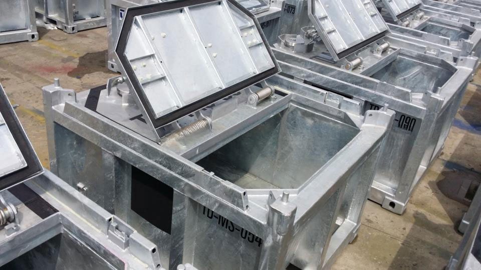 3.6 CBM DNV 2.7-1 Standard Closed Box Container Corten-A Offshore Mud Skips / Waste Skips for Cutting Drilling