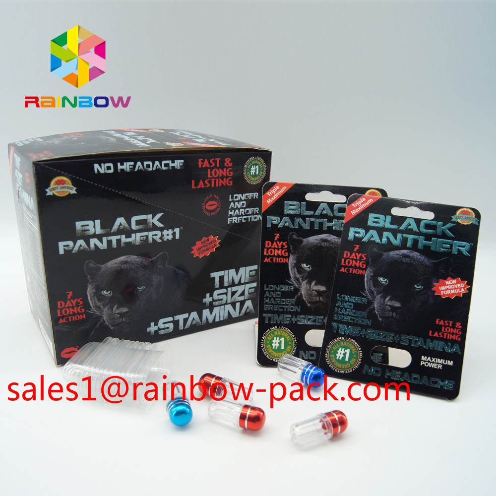 hot sale 3D printing card Black mamba 3D cards3d sex pills packaging paper card 3D sex pill card enhancement pill boxes