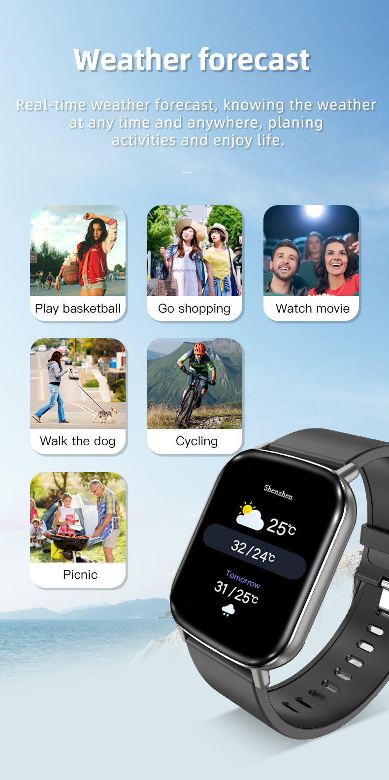 IP68 GPS Navigation Smart Watch Bluetooth Waterproof Smart Watch TFT Display