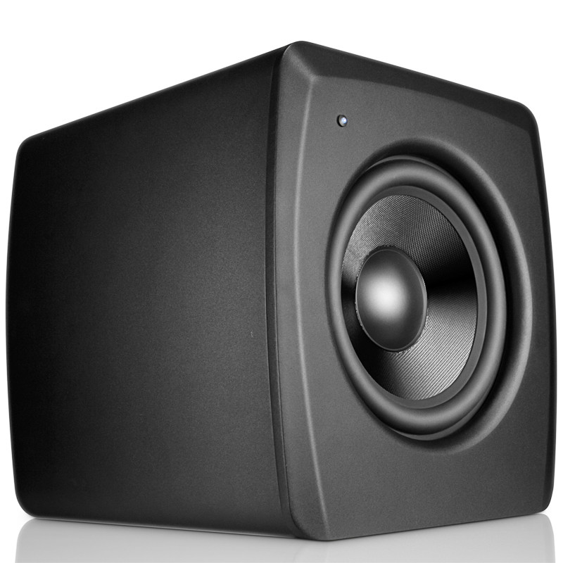 Black Sealed Solid MDF Enclosure Powered Subwoofer For Home Theater With XLR Inputs Crossover