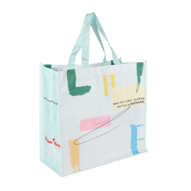 Promotion eco friendly foldable large capacity shopping laminated pp woven bag