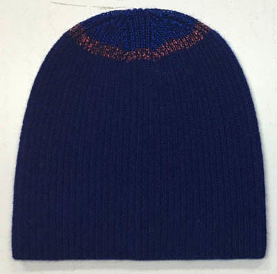 Daily Wear Male Knit Beanie Hats Warm With Lurex Stripe Rib Construction