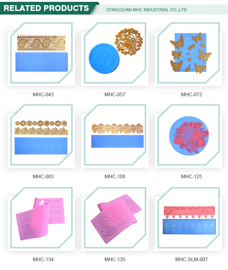 Homemade Silicone Baking Utensils Stocked Fondant Lace Moulds For Cake Decorating