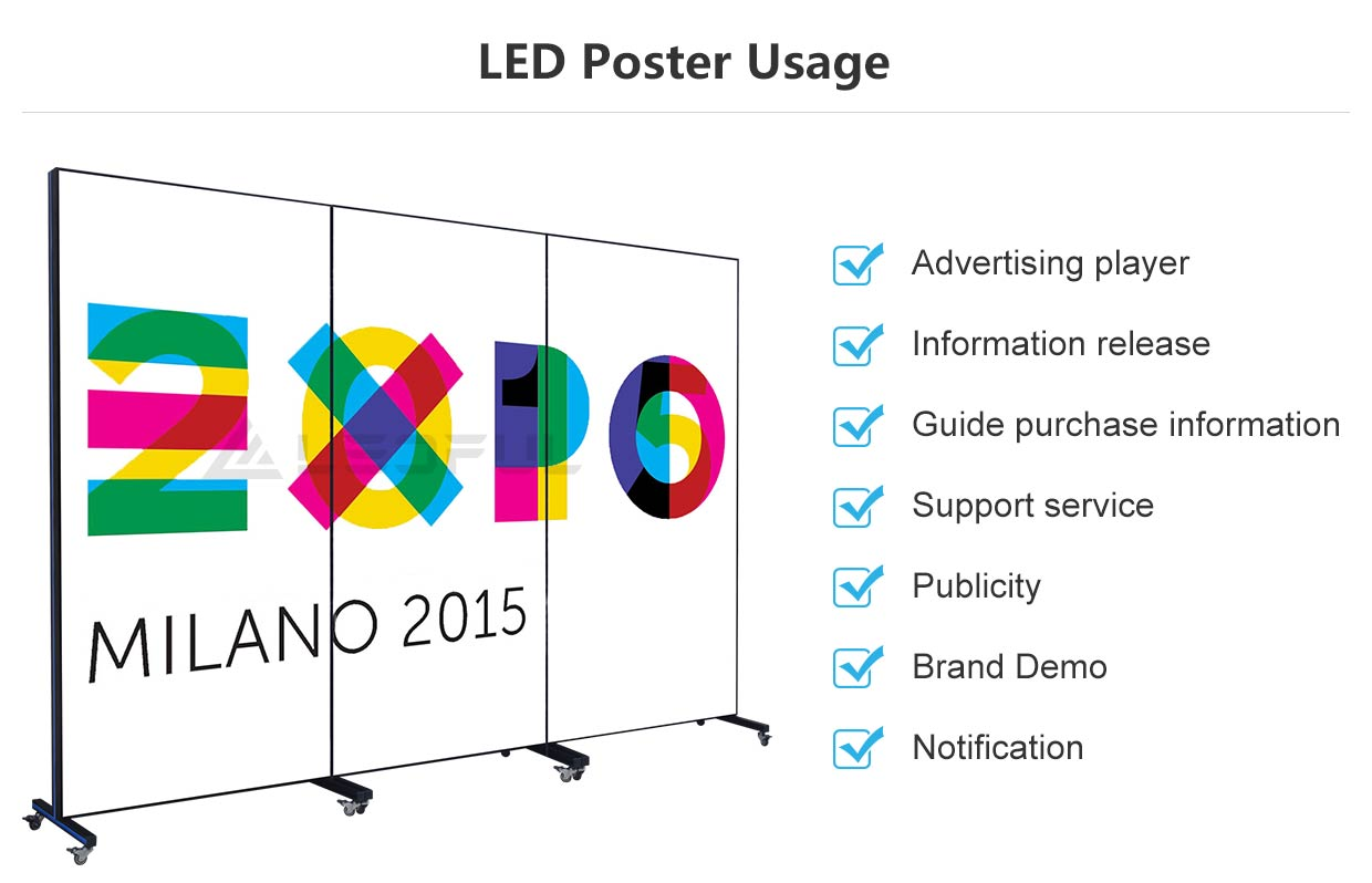 P3 P4 Advertising Outdoor Led Digital Poster Waterproof Floor Led Display