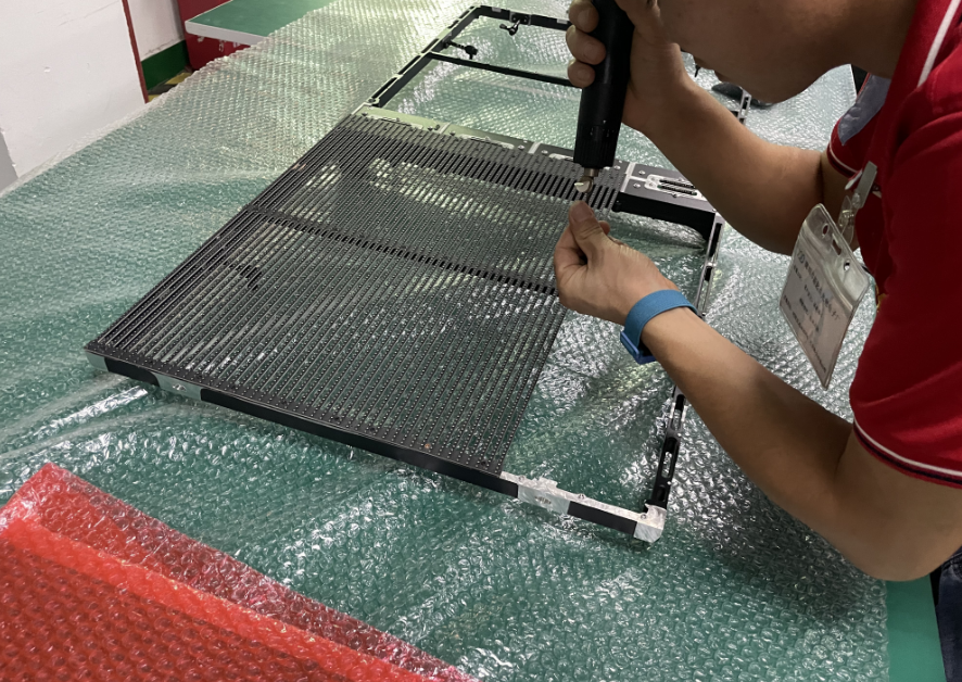 Box Grille Transparent Film Screen Self Adhesive Advertising LED Grille Display