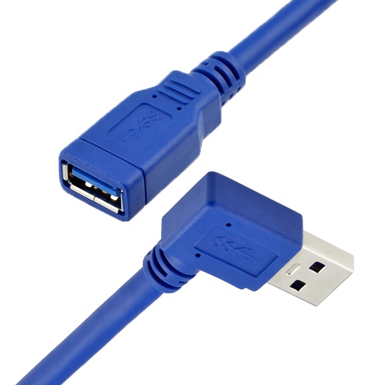High Speed 5Gbps 90 Degree Right Angle Male to Female USB 3.0 Type A Extension Cable