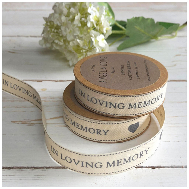Soft Cotton Printed Ribbon , 3 - 50MM Width Custom Printed Cotton Tape