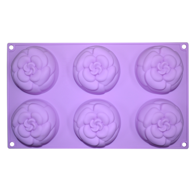 Anti Tear Handmade Silicone Soap Mold 6 Cavities Flowers Shape For Cake Decoration