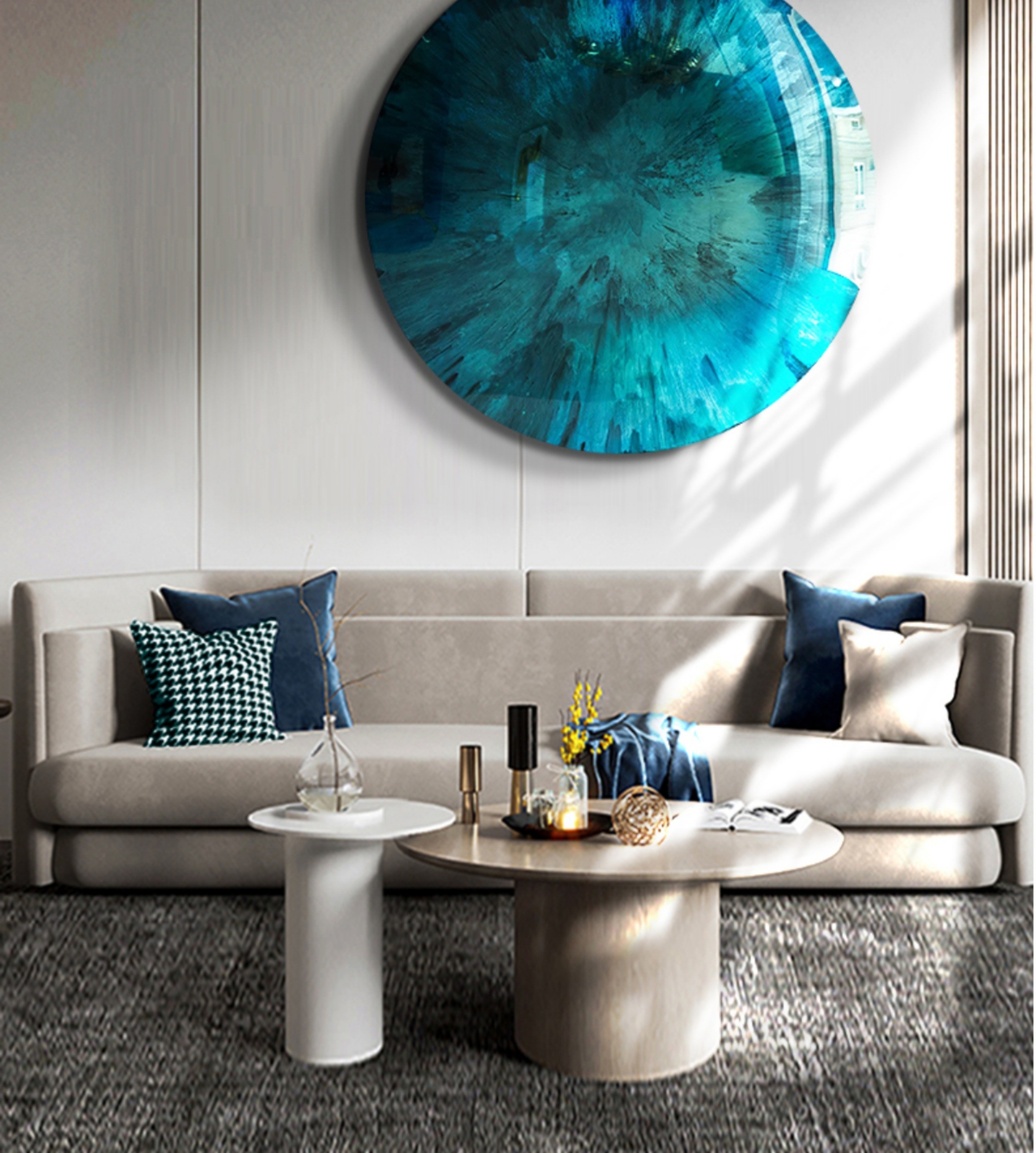 304 316 SS Stereoscopic 3D Convex Circular Statue Hanging Decorative Painting