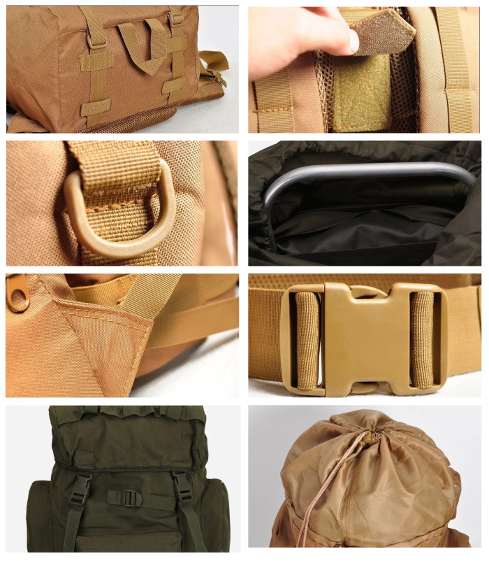 65L Polyester Military Tactical Backpacks Interior Zipper Pocket With Customized Logo