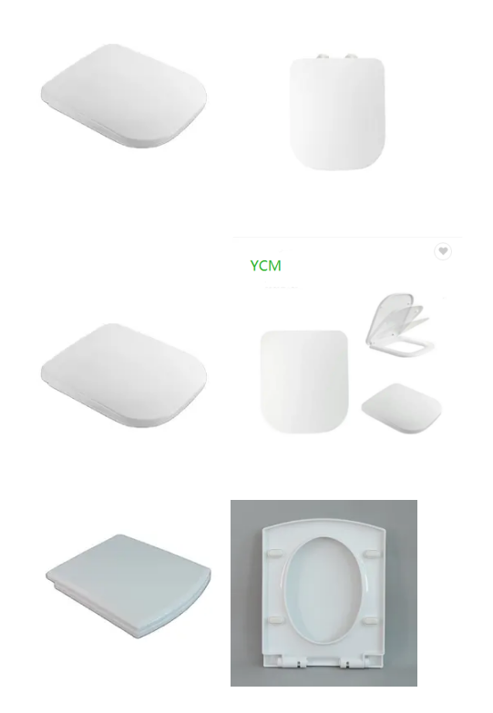 Square White PP Square Toilet Seat With One Button Quick Release After-Sale Service