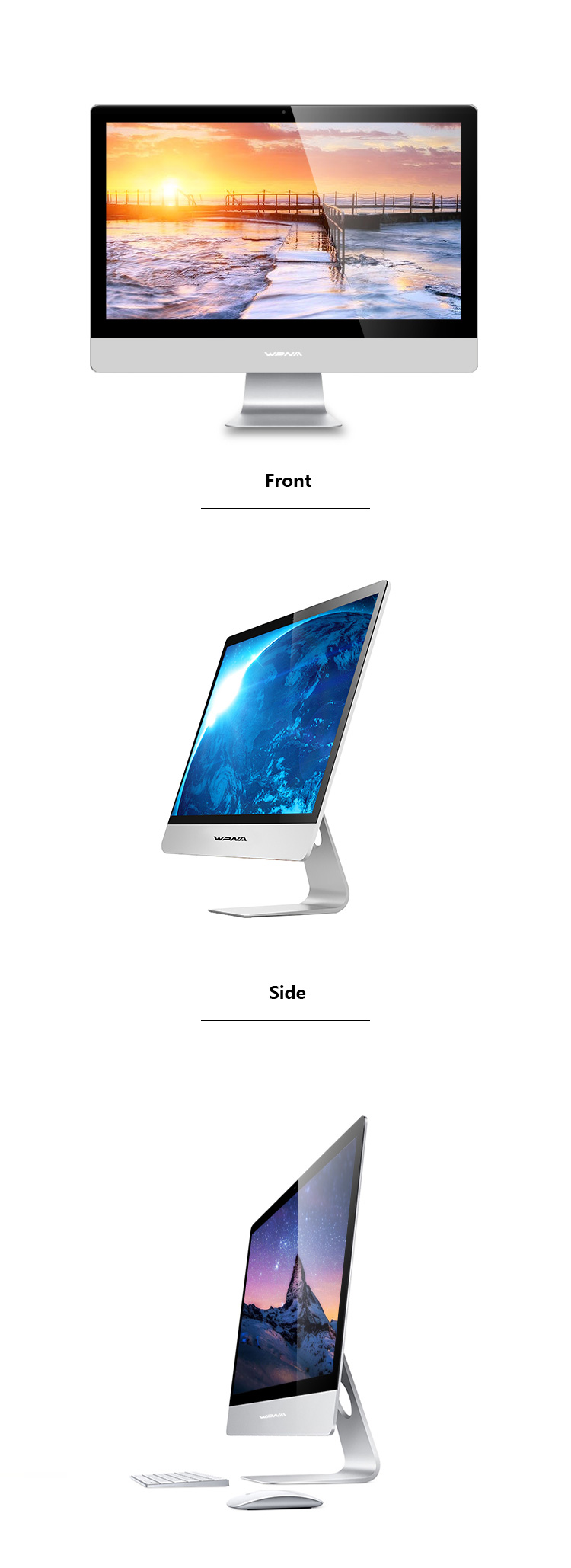 27 Inch Core I5 3340M 8G 256G SSD Office All In One Desktop Computer For Business Work