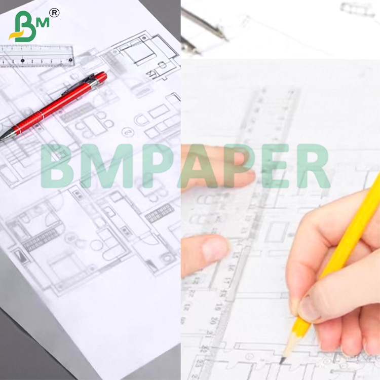 140gsm 180gsm  Drafting Tracing Paper For Garment Tags Computer Assistant Designed Paper Sheets Rolls