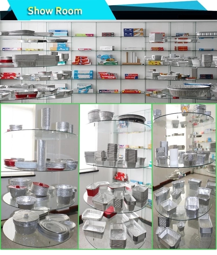 Disposable alu alu foil baked containers food delivery packing foil lid