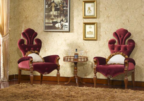 Reddish Brown Elegant Coffee Modern Classic Leisure Armchair European Style Arm