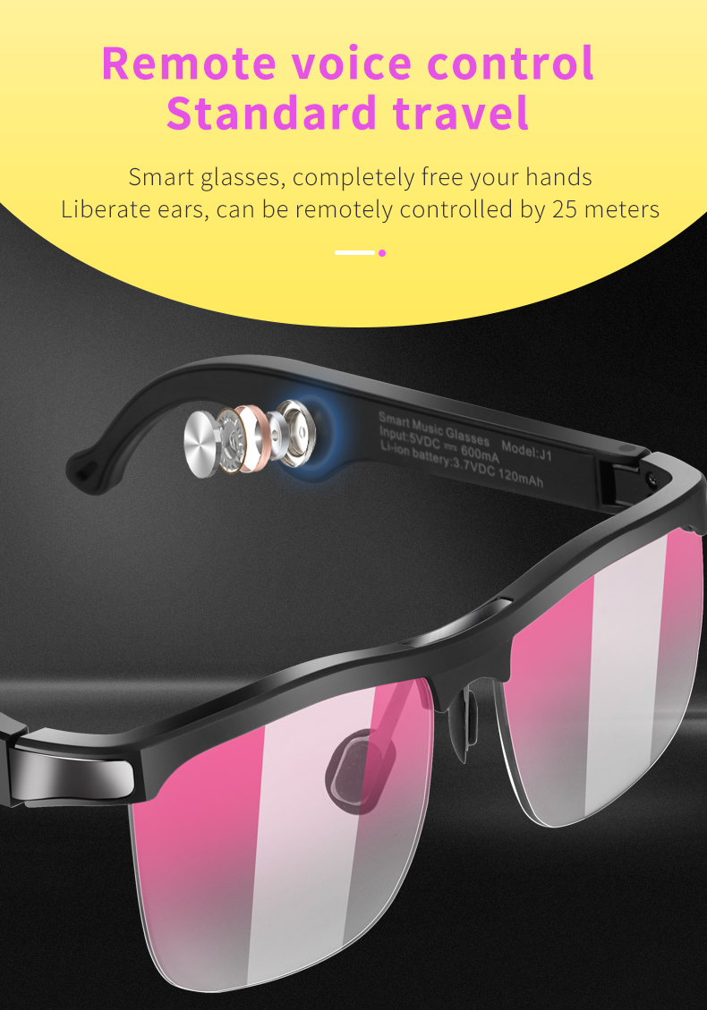 2021 New Technology 5.0 Qualcomm Chip Remote Intelligent Control Mobile Phone Smart Glasses for Android and IOS
