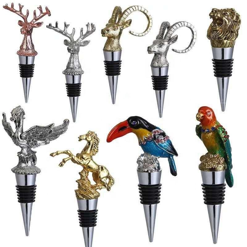 Custom Animal Metal Wine Stopper Zinc Alloy Vacuum Wine Cork Stopper