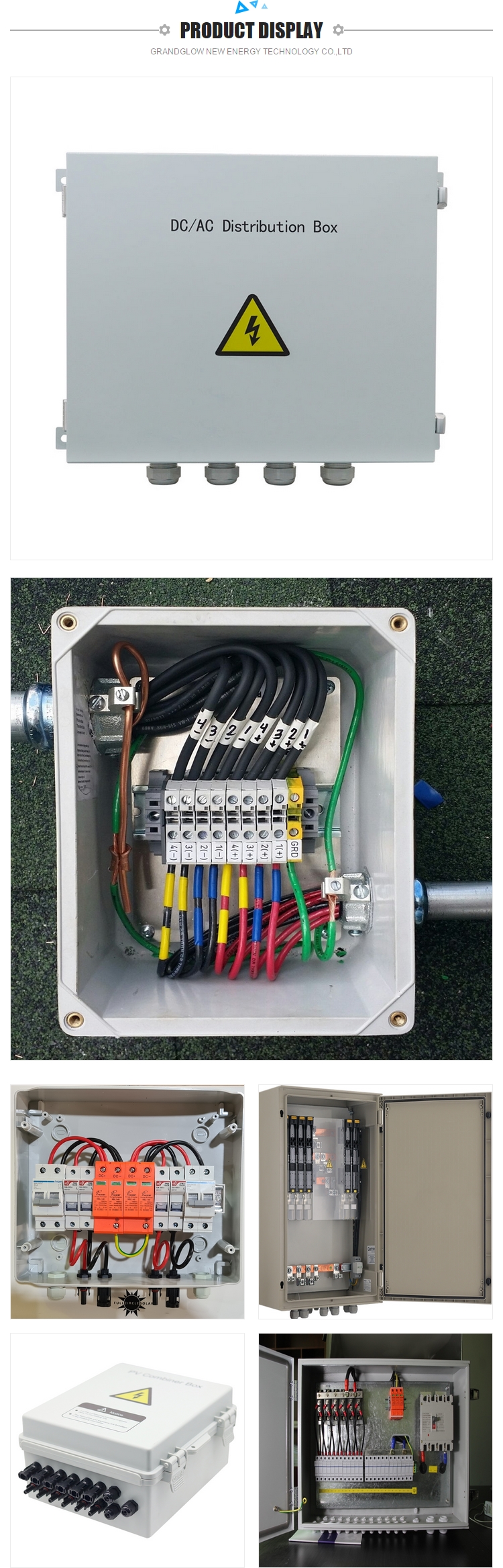 New stainless steel lock cylinder Electrical Boxes Solar Ip65 Pv 4 String Combiner Box for grounding protection