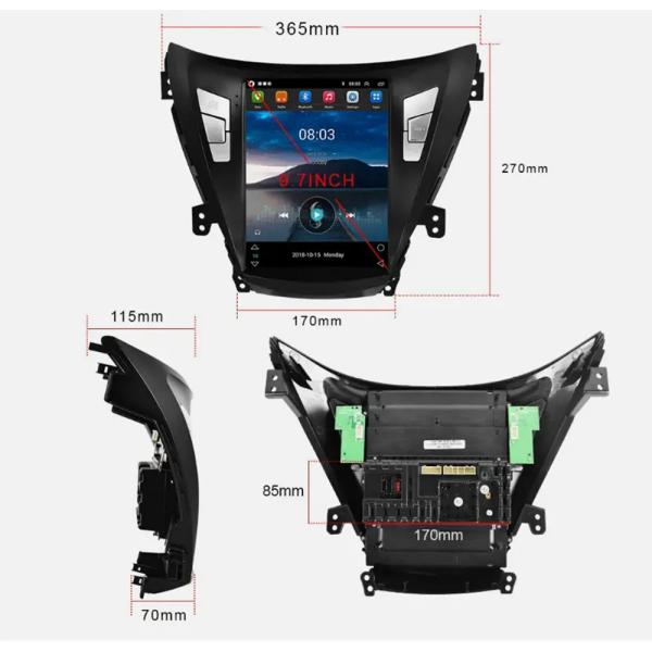 9.7inch Android Car Stereo Touch Screen Carplay For Toyota Elantra 2012-2016