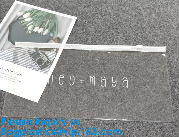 Pouch Slider Plastic Zipper Folder PVC Clear Cosmetic Bag Pencil Pen Packaging Bag,Pvc Zip lockk Bag For File And Document