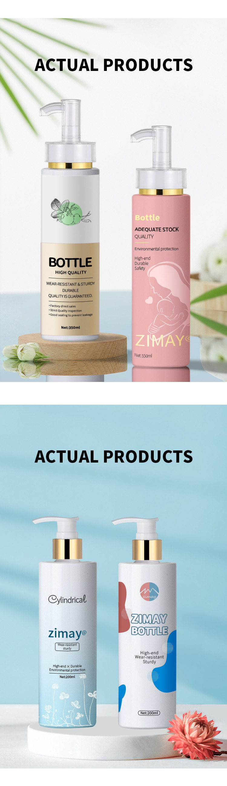500ml Gold Shampoo Bottle Plastic Shaped Hair Lotion Bottle Shower Gel Hand Wash Empty Container With Pump