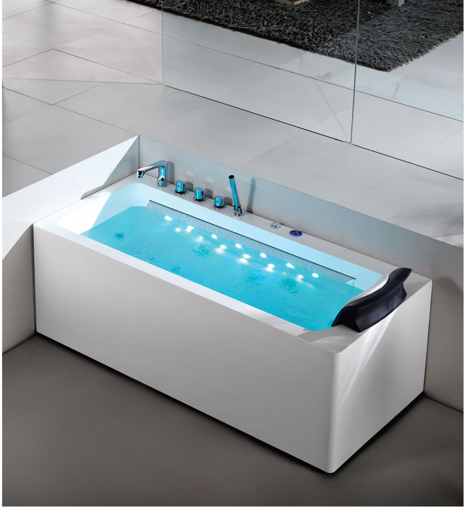 Small Single Person Hot Tub Rectangle One Person Jacuzzi Tub 1600x750x580mm