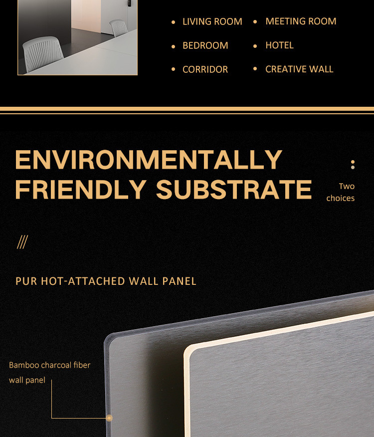 PVC Decorative Metal Bamboo Charcoal Fibre Board Panel Moistureproof
